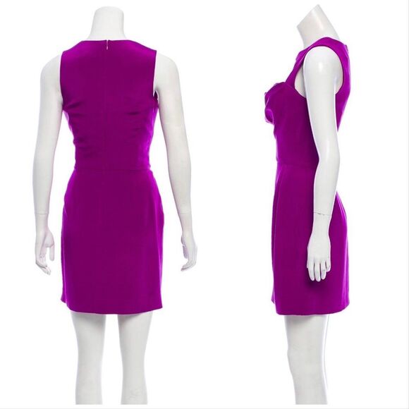 CUSHNIE ET OCHS Draped Silk Cutout Dress in Royal Purple - Picture 2 of 12